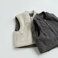 中綿 ベスト ベビー服 ベスト キッズ 赤ちゃん 子供用 女の子 男の子 アウター 丸首 前開き 前ボタン 上…