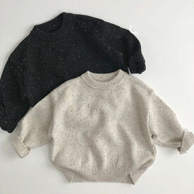 【クーポンで1,788円】子供服 ニット セーター キッズ ユニセックス 綿100％ ベビー服 男の子 女の子 春秋冬 トップス 長そで ラウンドネック セーター カットソー 洗える ジュニア 赤ちゃん ギフト クリスマス 幼稚園 小学生 入学 ゆったり シンプル おしゃれ 110 120 130