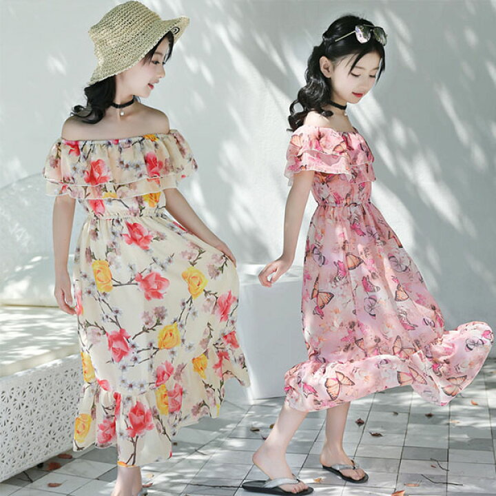楽天市場】子供服 ワンピース 女の子 夏服 160センチ 韓国子供服 花柄 