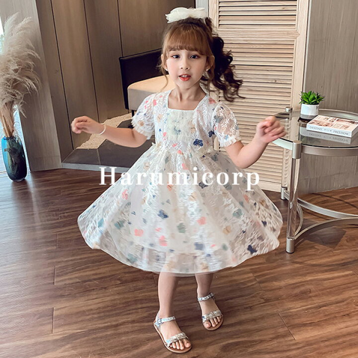 楽天市場 子供服 ワンピース キッズ 女の子 夏 韓国子供服 半袖ワンピース 花柄 レースワンピース 蝶結び 子ども服 ベビー服 ジュニア キッズワンピース 子供ワンピース 子供ドレス 七五三 誕生日 結婚式 女の子ワンピース おしゃれ 可愛い お姫様 通学 通園 学生