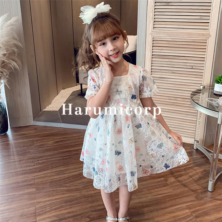 楽天市場 子供服 ワンピース キッズ 女の子 夏 韓国子供服 半袖ワンピース 花柄 レースワンピース 蝶結び 子ども服 ベビー服 ジュニア キッズワンピース 子供ワンピース 子供ドレス 七五三 誕生日 結婚式 女の子ワンピース おしゃれ 可愛い お姫様 通学 通園 学生