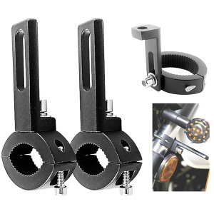 フォグランプステー バイク ステー 2個セット ヘッドライトステー 挟み込み型 穴あけ不要 LED 作業灯 前照灯 補助灯 汎用 パイプクランプ ステー Sサイズ:Φ約22mm〜35mmに適用 Lサイズ:Φ約42mm