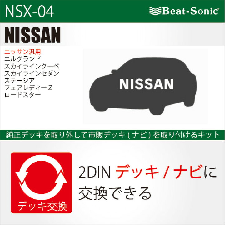 楽天市場】ビートソニックオーディオ ナビ交換キット NSX-04E51 