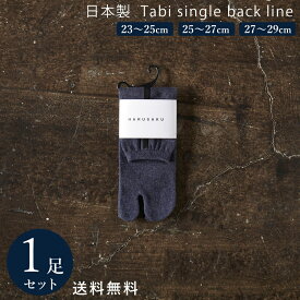 【10%off】ネイビー杢×ブラック 日本製 足袋ソックス バックラインソックス 1足組 靴下 メンズ レディース 23~29 cm 23 24 25 26 27 28 29 大きいサイズ スポーツ コットン 綿 春 夏 タビ ブランド ファッション 送料無料
