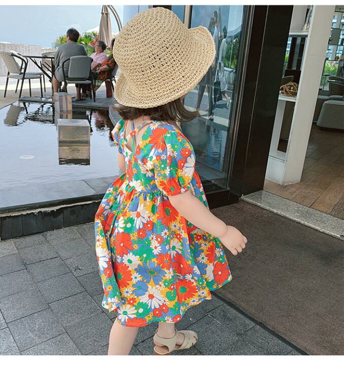 楽天市場】ワンピース キッズ 花柄 半袖ワンピース 薄手 子供服 女の子 