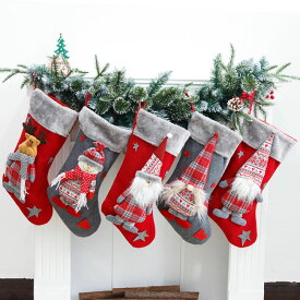 クリスマス 靴下 グッズ ソックス サンタ クリスマスストッキング プレゼント袋 掛け物 パーティーグッズ デコレーション イベントグッズ 装飾 クリスマスソックス 立体 大きい レッド おしゃれ