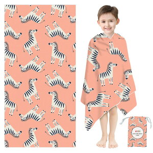 キッズ バスタオル ふわふわ タオル 大判 60×120cm スナップボタン 吸水 1枚 子供 お風呂 大判タオル ミクロファイバー ソフト 収納袋付 マイクロファイバータオル 可愛い バスグッズ ジュニア