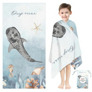 キッズ バスタオル ふわふわ タオル 大判 60×120cm スナップボタン 吸水 1枚 子供 お風呂 大判タオル ミクロファイバー ソフト 収納袋付 マイクロファイバータオル 可愛い バスグッズ ジュニア