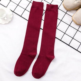 ハイソックス 無地 レディース 学院風 靴下 ハイ ソックス コットン high socks シンプル 春秋 コットンソックス ベーシック くつした 冬 ブラック ホワイト グレー グリーン ワインレッド イエロー キャメル