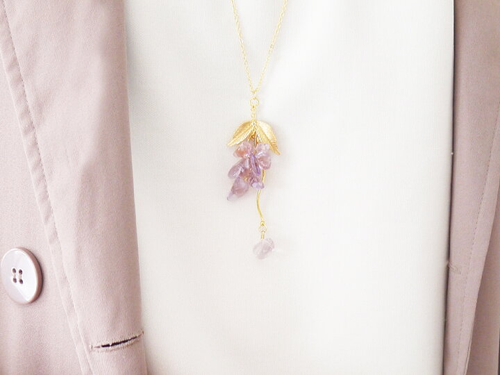 楽天市場】アメジスト藤の花 ネックレス 天然石 ロングネックレス 