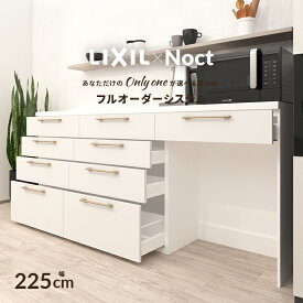 カップボード リクシル ノクト 幅225cm ロータイプ カウンター DIY キッチンボード 背面収納 キッチン 収納 食器棚 新築 リフォームLIXIL 保証付 楽天キッチン売上1位 リシェル シエラ ES 納品日指定可 送料無料 【仕様変更プラン可能】