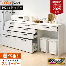 【最大10万円OFF有】 カップボード リクシル ノクト 幅255cm ロータイプ カウンター DIY キッチンボード 背面収納 キッチン 収納 食器棚 新築 リフォーム LIXIL 保証付 楽天キッチン売上1位 リシェル シエラ ES 納品日指定可 送料無料 【仕様変更可能】