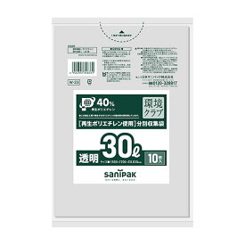 W-33　サニパック　ポリ袋　30L　透明　500mm×700mm×0.03mm/ ケース / 業務用