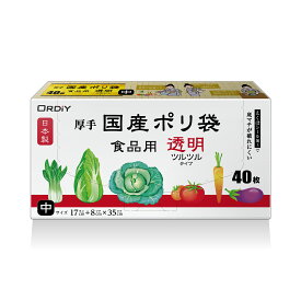 {5ケース以上特別価格（事業者限定）}KP-LD40 国産ポリ袋マチ付 食品用 中 透明 40P　オルディ　ポリ袋