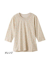 レディース 7分袖背中ゆったり着心地Tシャツ1　【CF】