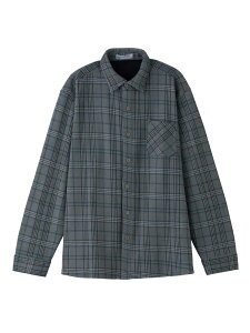 【あったか】【スナップボタン】裏フリーススナップ釦ストレッチシャツ/紳士用/メンズ/シニア/高齢者/前開き/秋冬/おしゃれ/おでかけ/ギフト/プレゼント/ストレッチ 【CF