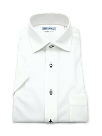 【夏のビジネススタイル】ビジネスウェア専門店 メンズ 半袖 ワイシャツ ワイド アイシャツ バイオセンサークール ツイル セミワイド ホワイト 春夏 S M L LL 3L 4L 5L はるやま