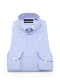 【10％OFFクーポン：〜10/18】メンズ長袖Yシャツ 長袖タブカラー リッケンバッカーブラック　オックス　タブカラー サックス S80 M82 L84 LL86 綿 通年