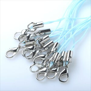 カニカン ストラップ 10本 金具カラー銀 シルバー アクセサリー パーツ 紐 スマホ キーホルダー ナスカン 手芸 ハンドメイド 部品 カニカン付きストラップ