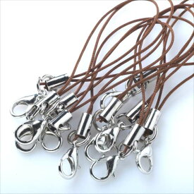カニカン ストラップ 10本 金具カラー銀 シルバー アクセサリー パーツ 紐 スマホ キーホルダー ナスカン 手芸 ハンドメイド 部品 カニカン付きストラップ