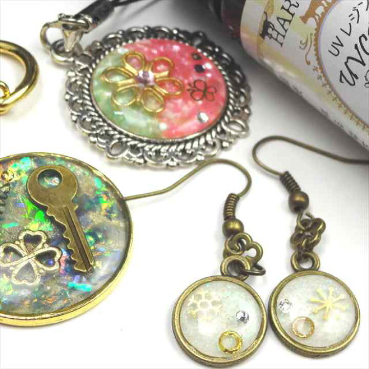 楽天市場】レジン 空枠 丸 50 アンティークゴールド 金古美 カンあり 