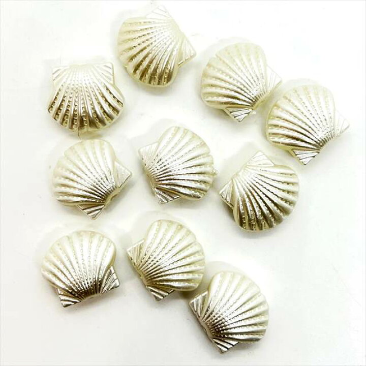 楽天市場】パールビーズ シェル 貝殻 貝 オフホワイト 樹脂 穴あり 穴  