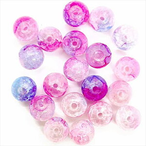 卸売り ガラスビーズ 天然石風 b ラウンド 丸 マーブル パープルブルー 4mm 6mm 8mm 10mm 硝子ビーズ クラック クラッシュ 混色 ガラス玉 とんぼ玉 通し穴 アクセサリーパーツ 手芸 ハンドメイド