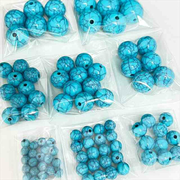 楽天市場】アクリルビーズ ターコイズ ブルー 6mm 8mm 10mm 12mm 14mm 