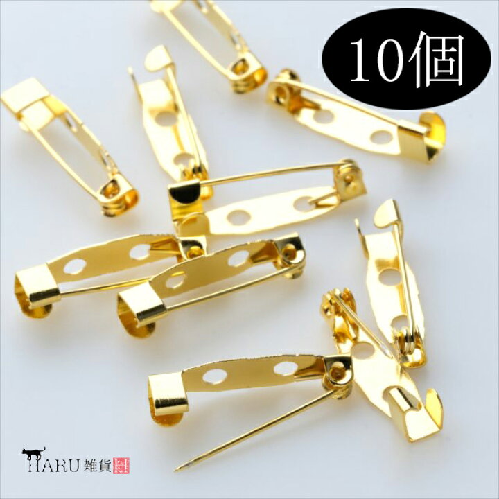 楽天市場】ゴールド ブローチピン 10個セット 20mm 金 ピンブローチ 