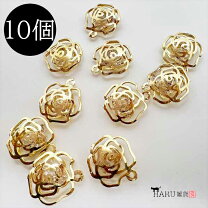 楽天市場】チャーム 薔薇 ゴールド パーツの通販