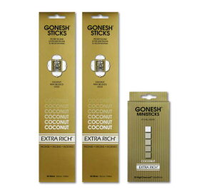 ���l�R�|�X�Ή��� GONESH INCENSE STICK COCONUT 2PCS + MINI STICK / �K�[�l�b�V�� �C���Z���X �X�e�B�b�N �R�R�i�b�c�i20�{����)2�� + �~�j�X�e�B�b�N�t�� / Room Fragrance ����