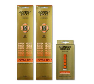 ���l�R�|�X�Ή��� GONESH INCENSE STICK MUSK 2PCS + MINI STICK / �K�[�l�b�V�� �C���Z���X �X�e�B�b�N ���X�N�i20�{����)2�� + �~�j�X�e�B�b�N�t�� / Room Fragrance ����