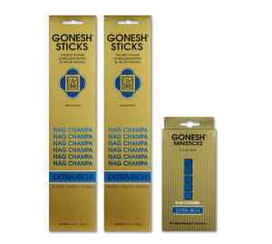 ���l�R�|�X�Ή��� GONESH INCENSE STICK NAG CHAMPA 2PCS + MINI STICK / �K�[�l�b�V�� �C���Z���X �X�e�B�b�N �i�O�`�����p �i20�{����)2�� + �~�j�X�e�B�b�N�t�� / Room Fragrance ����