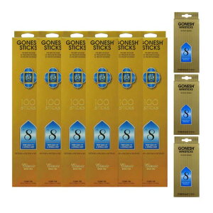 GONESH INCENSE 100STICK NO.8 6PCS + MINI STICK 3PCS / �K�[�l�b�V�� �C���Z���X �X�e�B�b�N100�{���� 6�Z�b�g+ �~�j�X�e�B�b�N3��/ Room Fragrance ����