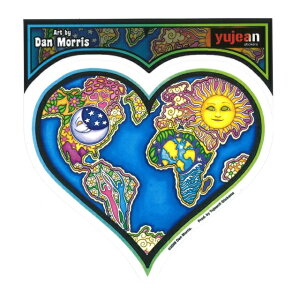 DAN MORRIS EARTH HEART STICKER / �_�������X �A�[�X�n�[�g �X�e�b�J�[ / �V�[�� �n�[�g �n��