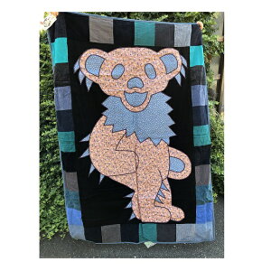 GRATEFUL DEAD BEAR QUILT CORDUROY RUG / OCgtfbh xA[ Lg R[fC O / CeA }bg 唻 pb`[N