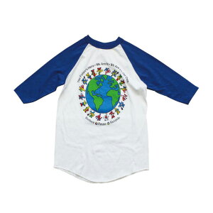 GRATEFUL DEAD BEAR AROUND THE EARTH BASEBALL T-SHIRT / �O���C�g�t���f�b�h �x�A�[ �A���E���h �A�[�X �x�[�X�{�[�� T�V���c ������ / �L�b�Y �f�b�h�x�A�[ ���O����