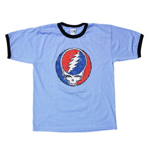 GRATEFUL DEAD LARGE SYF RINGER LTBIU/NAVY T-SHIRT / �O���C�g�t���f�b�h �X�e�B�[�����A�t�F�C�X �����K�[T�V���c / ���b�N �o���h