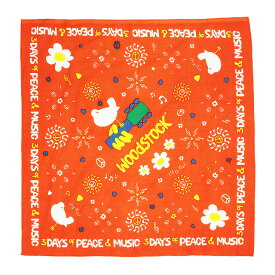 【 WOOD STOCK BANDANA PEACE FLOWER 】【 ウッドストック バンダナ ピース フラワー 】ハンカチ スカーフ バンダナ