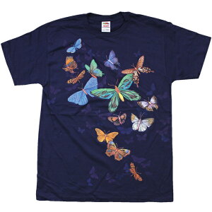 �y UNIQUE TEE �z�y EXOTIC BUTTERFLIES T-SHIRTS �z�y ���b�N�A���h�^�b�` �o�^�t���CT�V���c �z / ���j�[�N ���X �� �A�j�}�� ������ LOOK & TOUCH �n���E�B�� HALLOWEEN