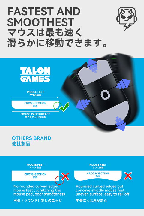 楽天市場】TALONGAMES マウスソール Razer Viper V3 Pro用 交換用 2  