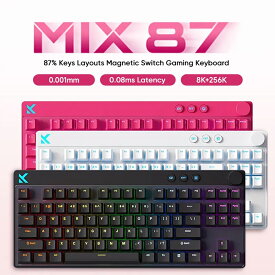 【プロ仕様】 MCHOSE MIX87 ゲーミングキーボード ラピッドトリガーキーボード 87キー RGBバックライト RT 0.001mm RT精度 ドライバー 0.08ms 8K 磁気スイッチ 磁軸キーボード 超高速 多色展開 有線キーボード 高速反応 高精度 FPS向け Valorant向け ライティング おすすめ