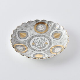 kotohogu昴 18cm 皿　灰 金 波佐見焼き 藍 古伊万里 様式 に 金彩 を施した気品のある お皿、石丸陶芸 林九郎窯オリジナル商品です。