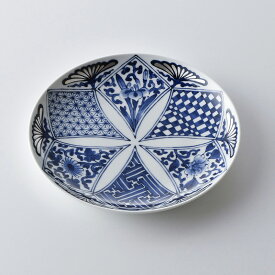 古染銀花ラージプレート（24cm）【波佐見焼き】藍古伊万里様式の染付に銀菜を施した気品のあるお皿、石丸陶芸林九郎窯オリジナル商品です。