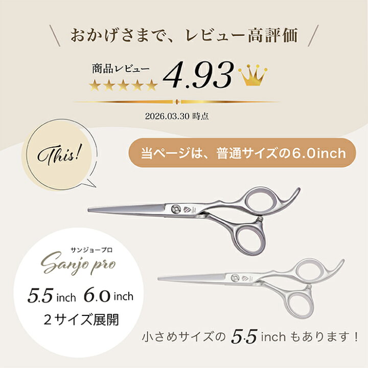楽天市場】【送料無料】自宅でもプロ仕様 失敗しないハサミ 6.0inch 