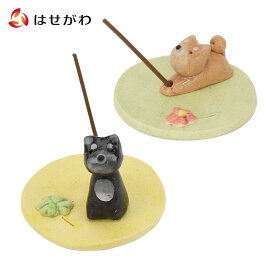 【P10倍！4/20はお買い得】 ペット供養 線香立て かわいい お香立て ルームインセンス 仏具 ペット仏具 お供え【香立　黒柴 柴犬】お仏壇のはせがわ