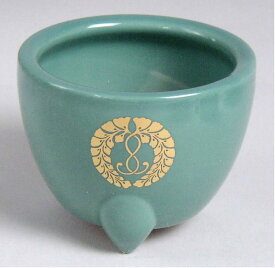 仏具 玉香呂 青磁色 西紋入 3.5号 浄土真宗本願寺派用 (西) 玉香炉 香炉 西用 陶器製 日本製
