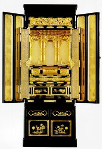 金仏壇 金箔仏壇 京型高台みさと15号 仏具別売り 送料無料