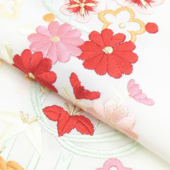 楽天市場】「Silelly」刺繍半襟 花紋に菊や笹 白 / 半衿 刺繍 