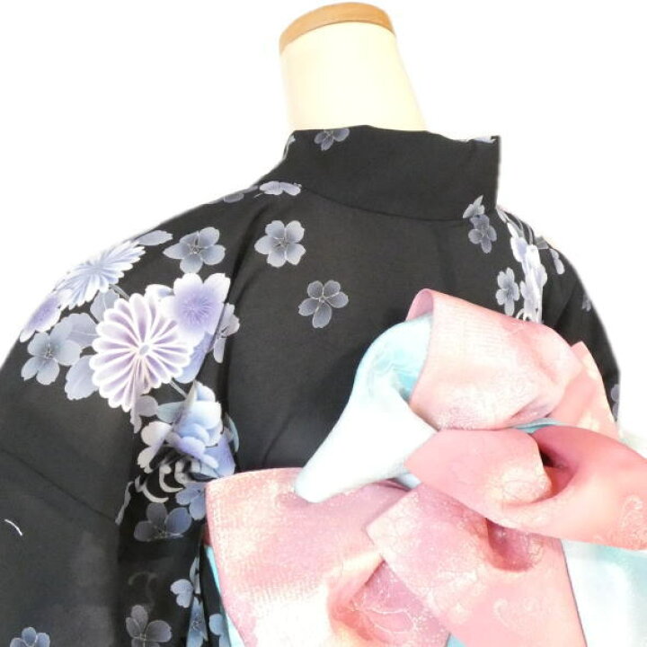 楽天市場】「23区」仕立て上がり浴衣 縦取菊 黒 / 浴衣 ゆかた 仕立て 